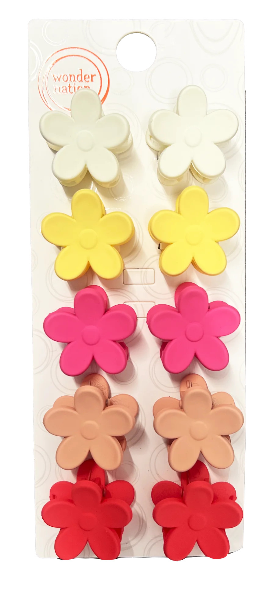 Wonder Nation Girls Flower Mini Claw Clips, 10-Piece, Multi | Walmart (US)