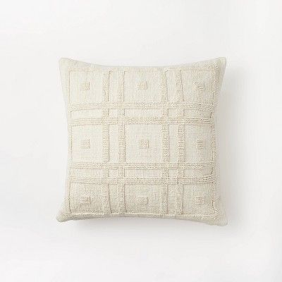 Geo Tufted Square Pillow Cream - Threshold™ designed with Studio McGee | Target