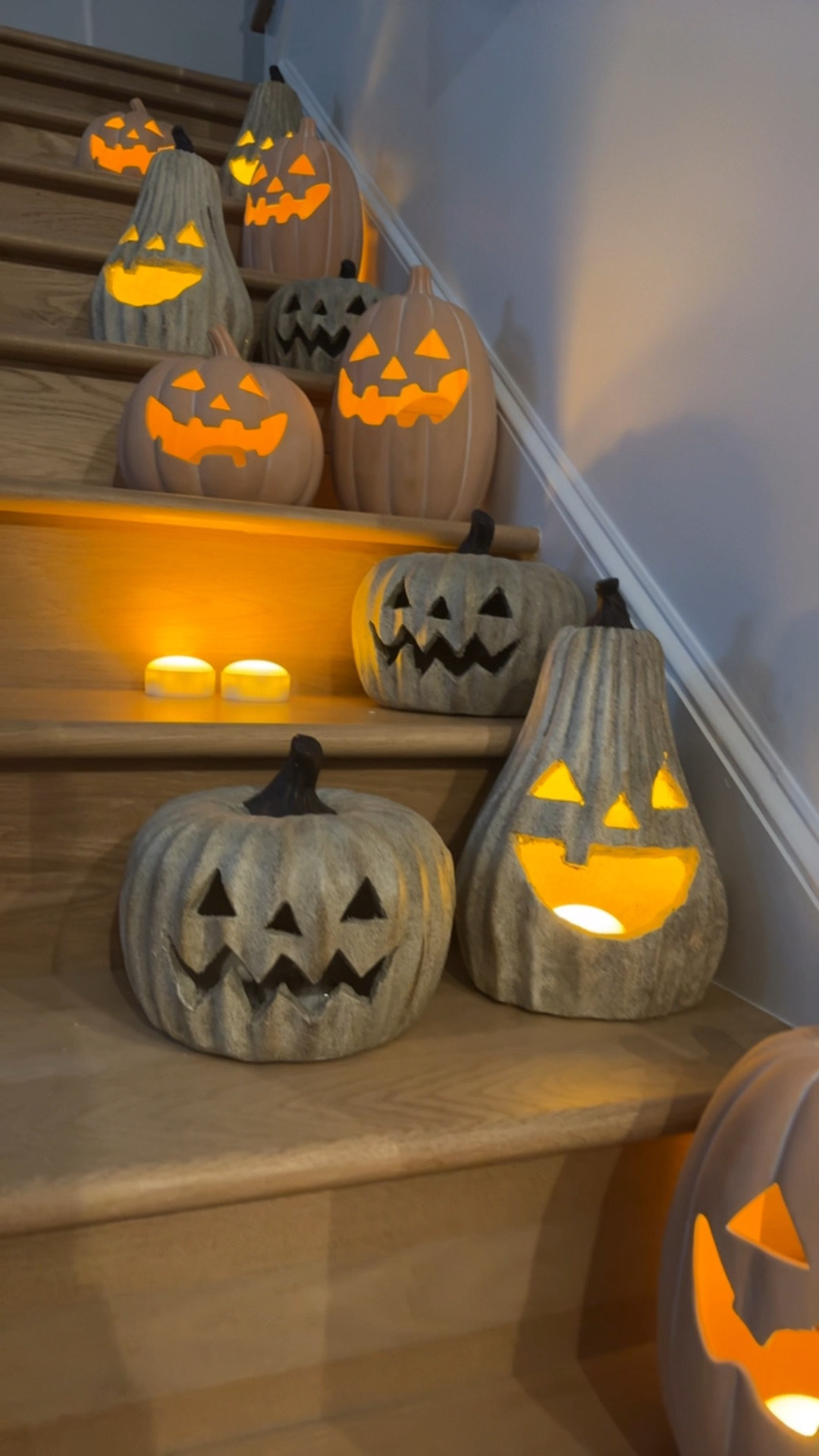 How freaking CUTE ARE THESE🙈😍🎃 they’re so darling! I haven’t style them quite yet but I wanted to see them on the staircase 👀 world market crushed it! 

Pumpkins / vintage / home decor / cozy / Halloween / fall decor / under $40 / Holley Gabrielle 

#LTKSeasonal #LTKVideo #LTKHome