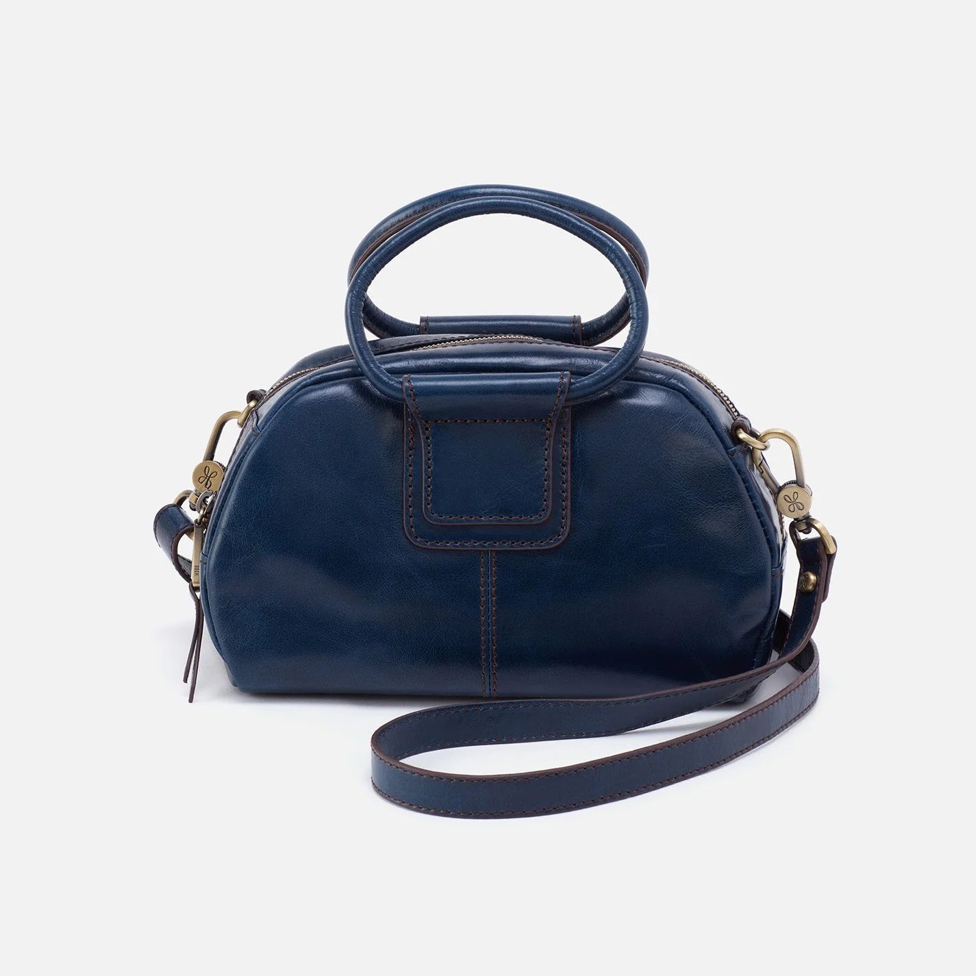 Sheila Small Mini Satchel in Polished Leather - Denim | HOBO Bags