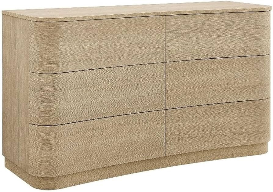 Modway Mirae Curved Front 6-Drawer Dresser in Brushed Light Oak \u2013 Modern Wide Storage Double... | Amazon (US)