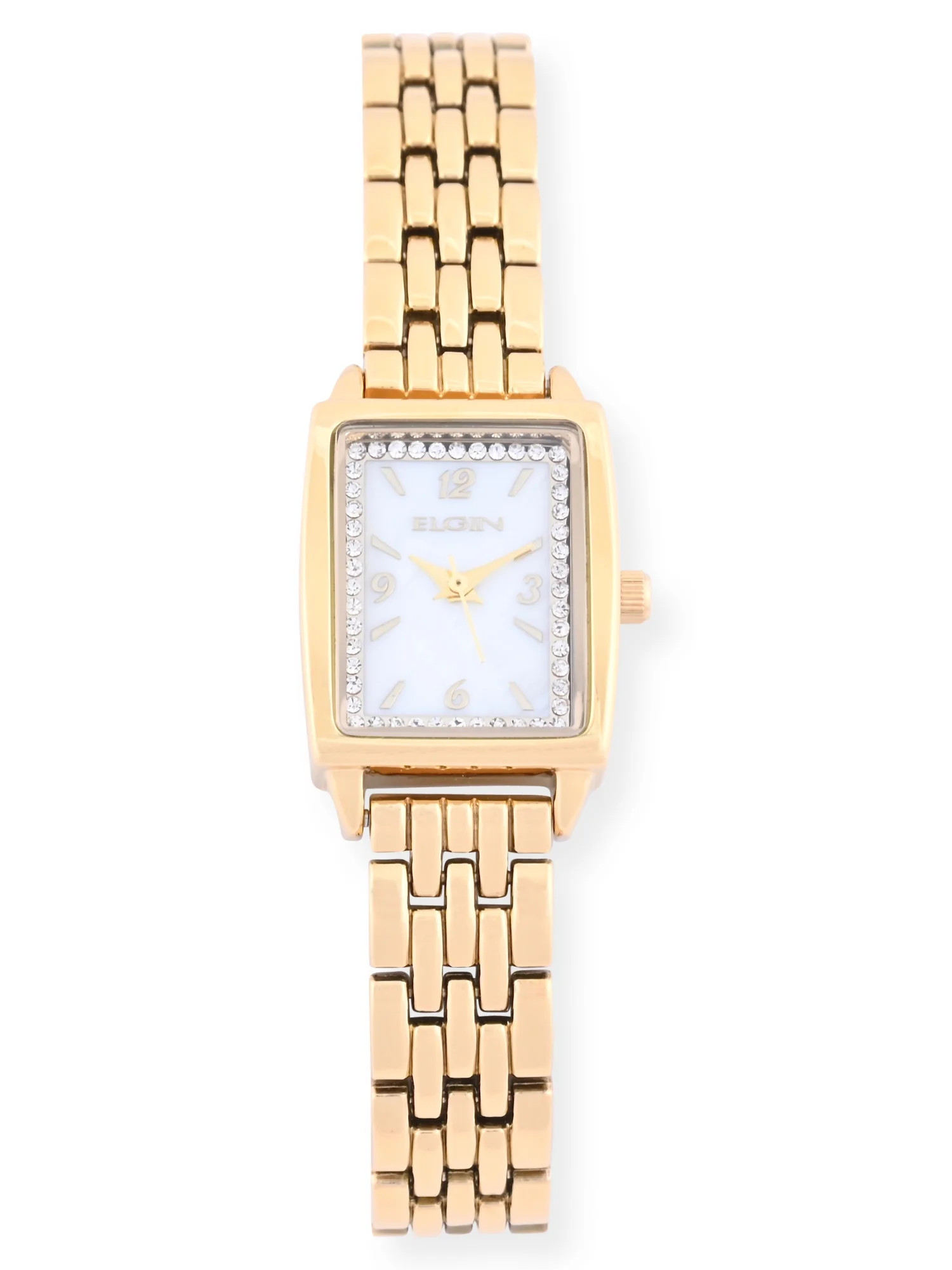 Elgin Adult Female Wristwatch in Gold with Mother of Pearl Dial and Gold Links (EG170042) | Walmart (US)