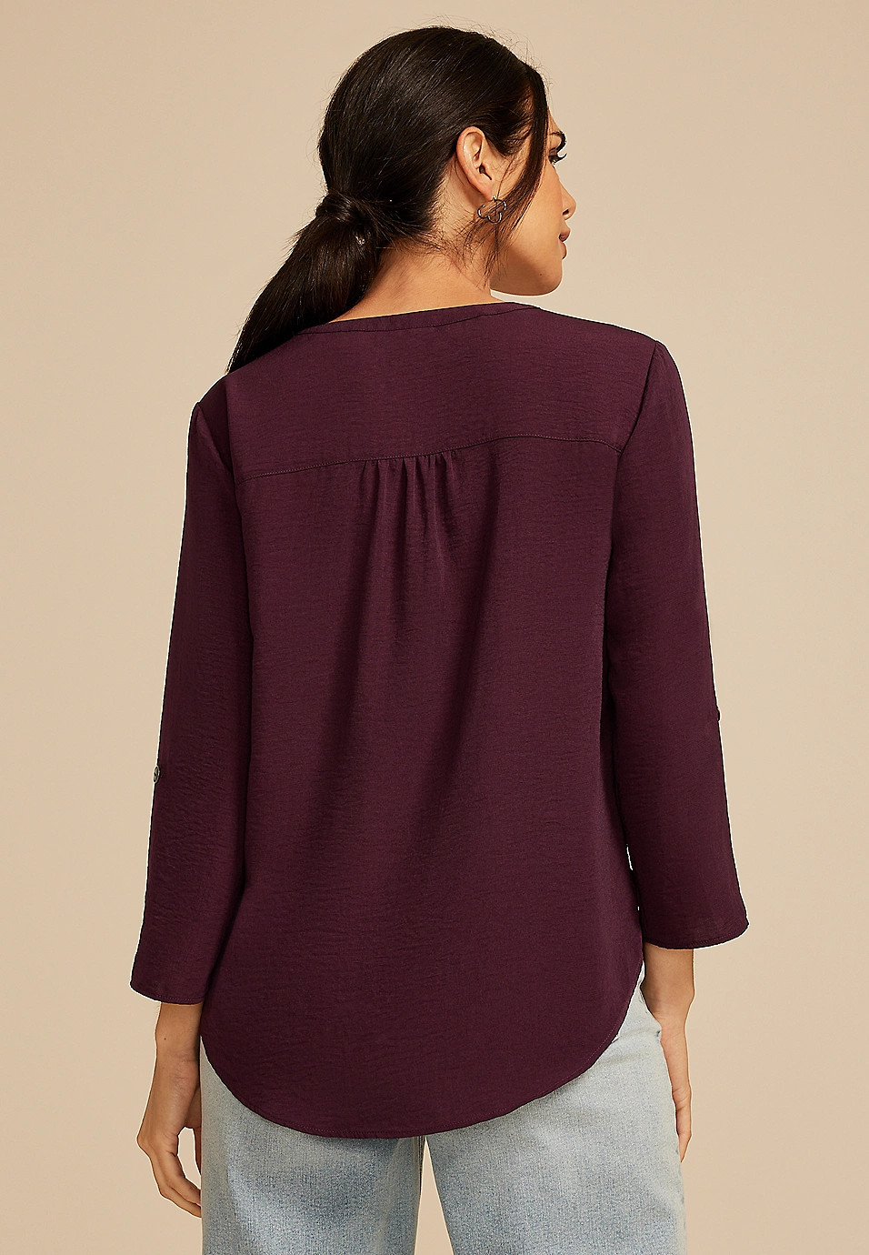 Atwood 3/4 Sleeve Popover Blouse | Maurices