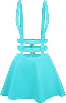 Urban CoCo Womens Elastic Waist Pleated Short Braces Skirt | Amazon (US)