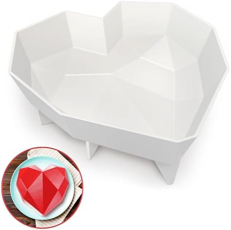 Breakable Heart Mold – Diamond-Faceted Silicone Heart Mold for Chocolate Shells, Mousse Cakes, ... | Amazon (US)
