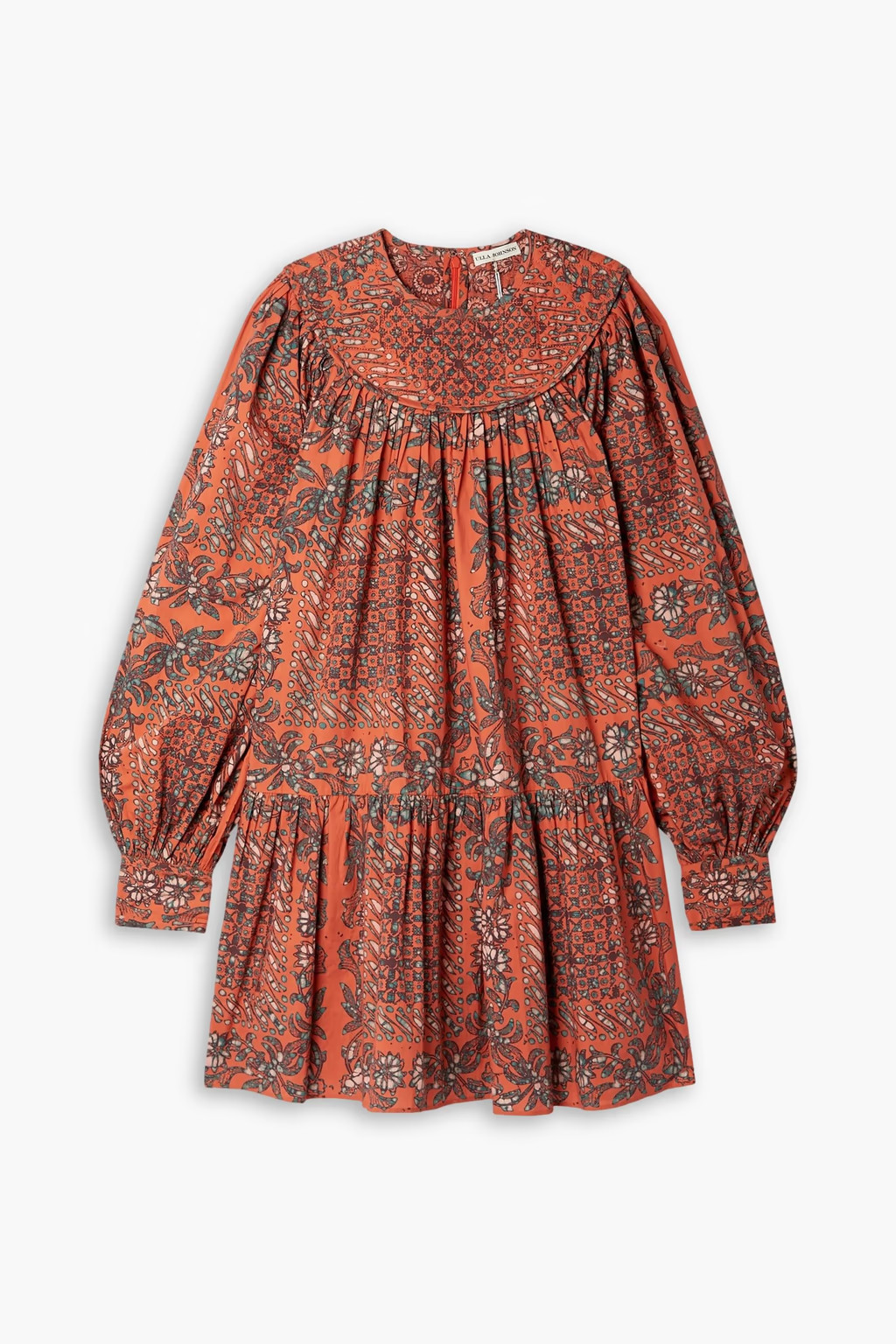 Ria gathered printed cotton-poplin mini dress | The Outnet (US and CA)