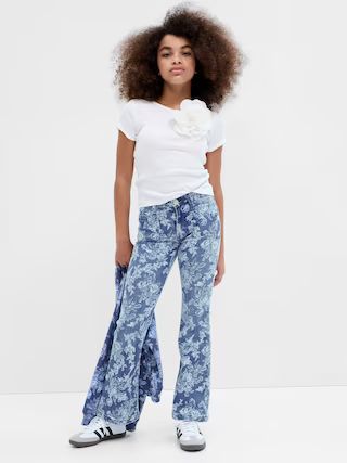 Gap &amp;#215 LoveShackFancy Kids High Rise Floral ‘70s Flare Jeans with Washwell | Gap (US)