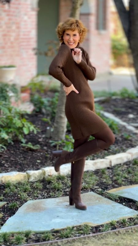 This Amazon fashion brown turtleneck sweater dress comes in multiple color variations options. It’s from Amazon The Drop, which never fails to surprise me with its excellent quality! 

I paired it with brown tights, brown tall boots, and Tory Burch Huggie earrings.

#LTKstyletip #LTKVideo #LTKfindsunder50