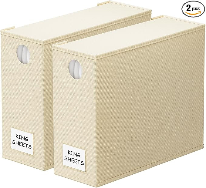 SpaceAid 2 Pack Bed Sheet Organizers and Storage, Foldable Sheet Organizer for Linen Closet, Shee... | Amazon (US)
