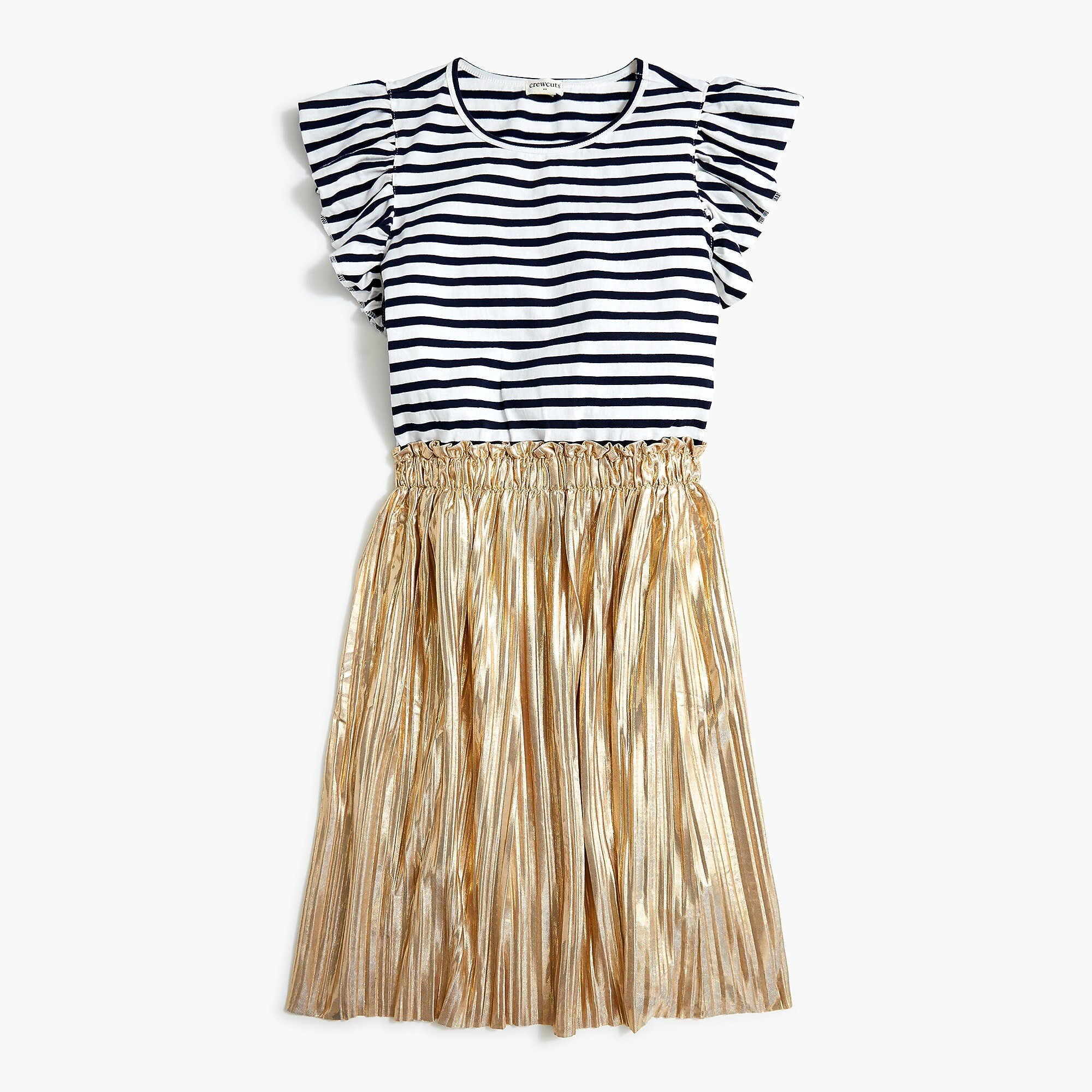 Girls' striped metallic cotton dress | J.Crew Factory