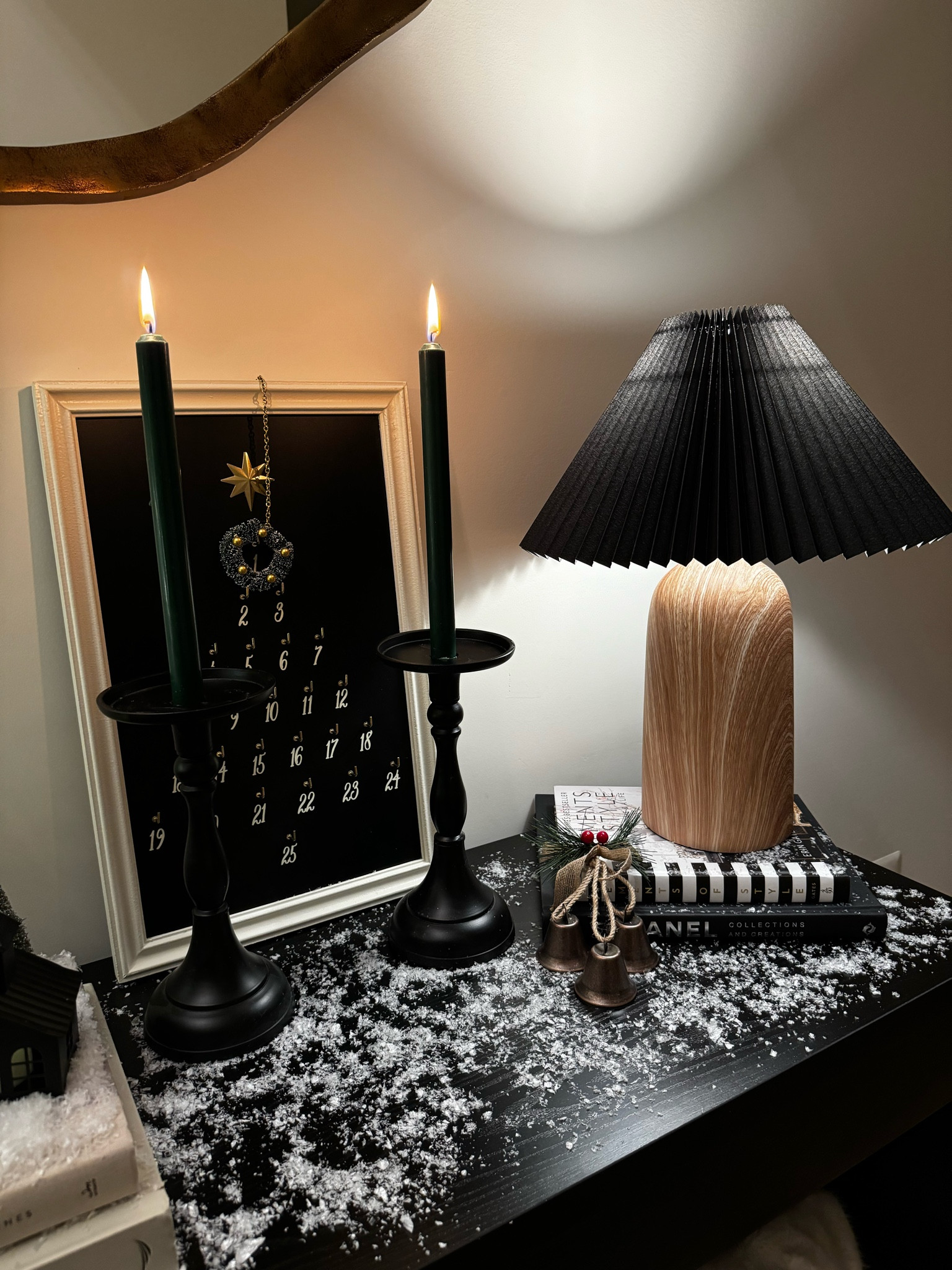 Christmas entryway 
Console table
Home decor ideas
Moody winter decor

#LTKHome #LTKHoliday #LTKStyleTip