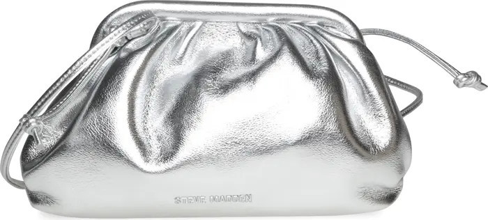 Steve Madden Nikki Faux Leather Crossbody Clutch | Silver Bag Metallic Bag Clutch Evening Bag | Nordstrom