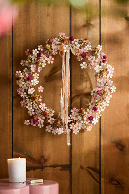 Pink Ditsy Floral Iron Wreath | Anthropologie (US)