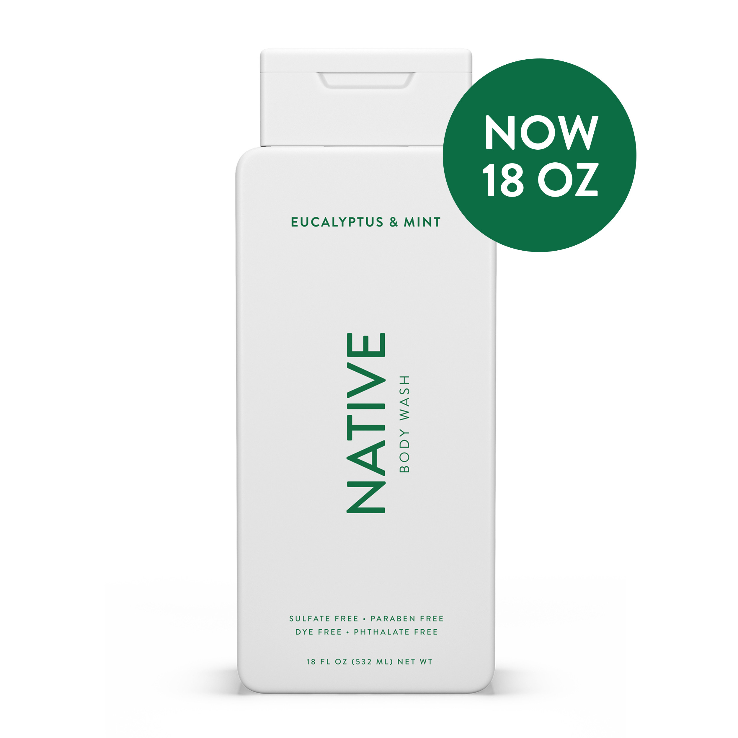 Native Natural Body Wash, Eucalyptus and Mint, Sulfate Free, 18 oz | Walmart (US)