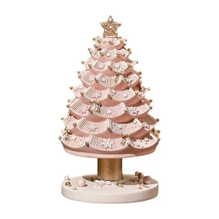 Simulated Pink Resin Tree Ornaments 3D Christmas Tree Desktop Ornaments Christmas Decorations Pink | Walmart (US)