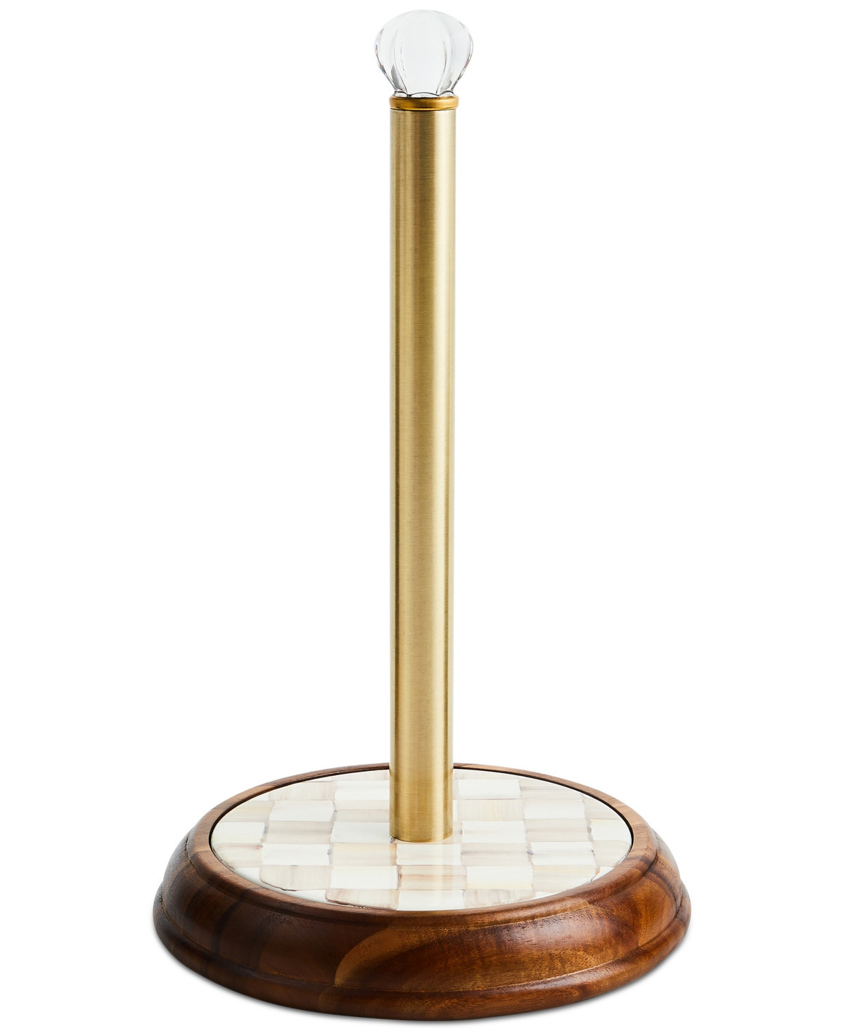 Mackenzie-Childs Mocha Check Wood Paper Towel Holder - Brown | Macy's