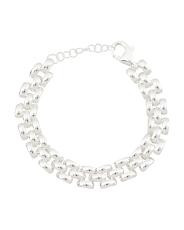 Made In Italy Sterling Silver Panther Chain Bracelet | TJ Maxx