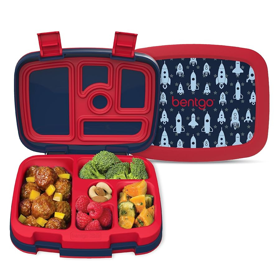 Bentgo Kids Prints (Space Rockets) - Leak-Proof, 5-Compartment Bento-Style Kids Lunch Box - Ideal... | Amazon (CA)