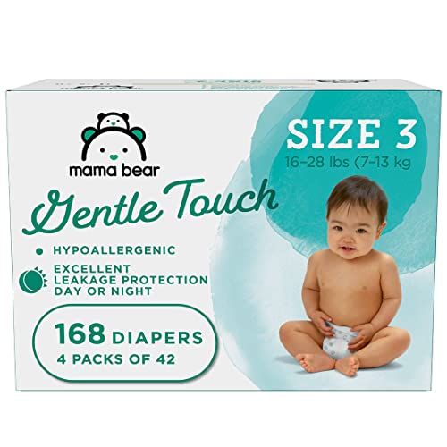 Amazon Brand - Mama Bear Gentle Touch Diapers, Hypoallergenic, Size 3, 168 Count (4 packs of 42) | Amazon (US)