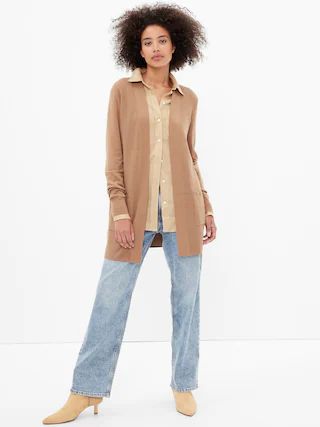 Long Open-Front Cardigan | Gap Factory