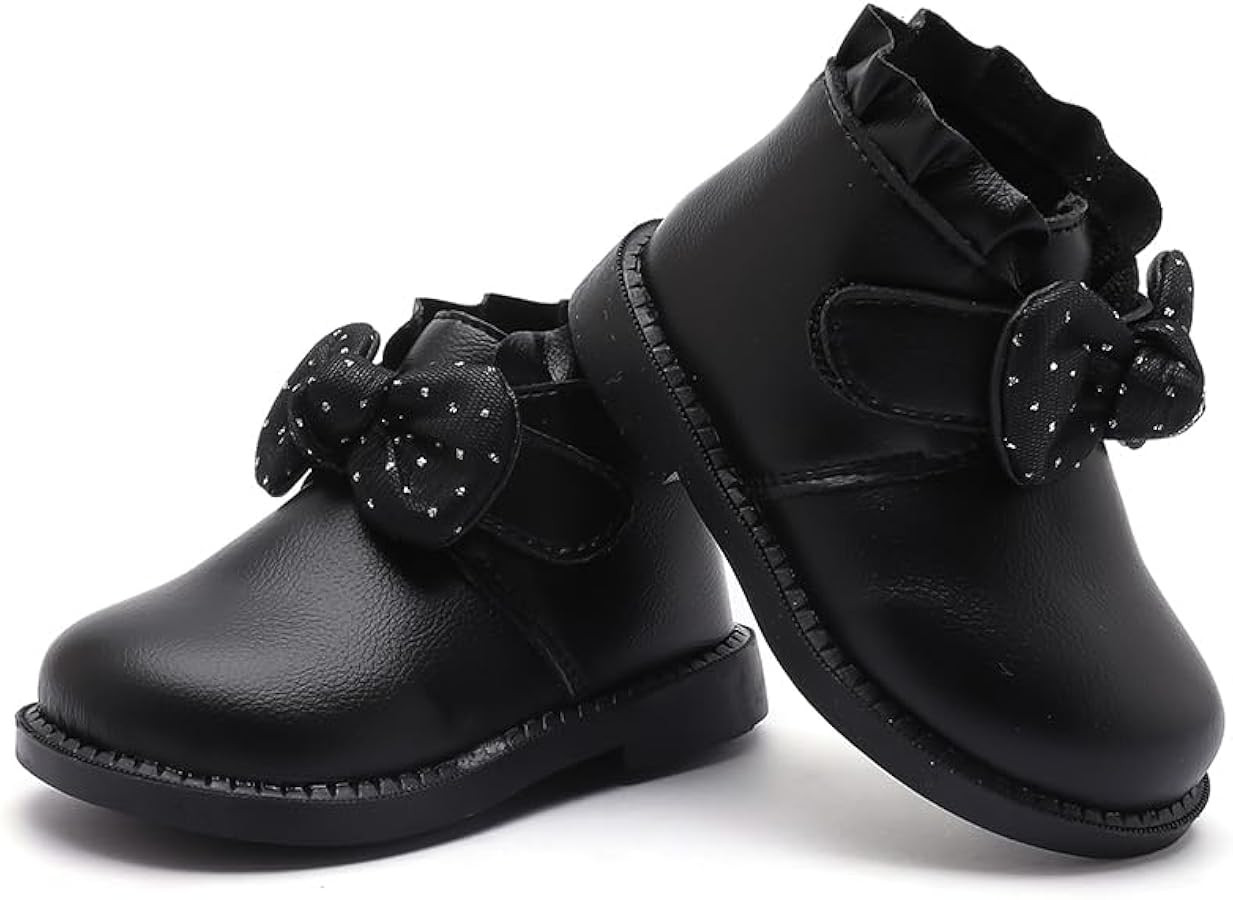 LIZISHU Baby Girls Boots Soft Leather Ankle Boots with Bow Infant Booties for Toddler 6-24Months ... | Amazon (US)