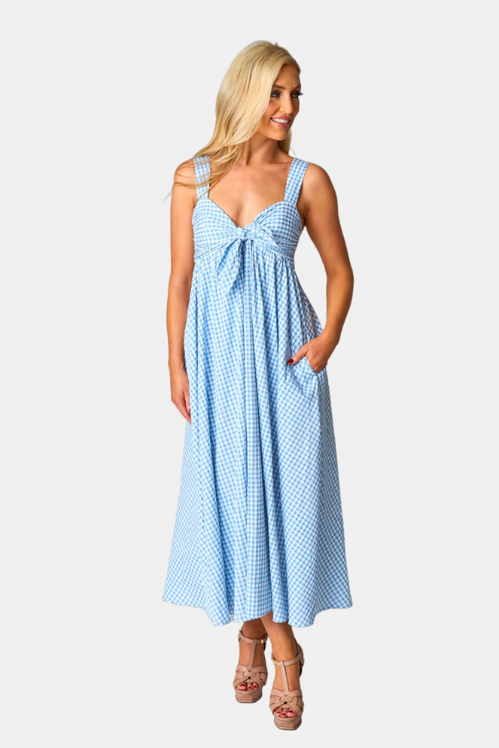 BuddyLove | Kenny Smocked Back Maxi Dress | Blue Moon | BuddyLove