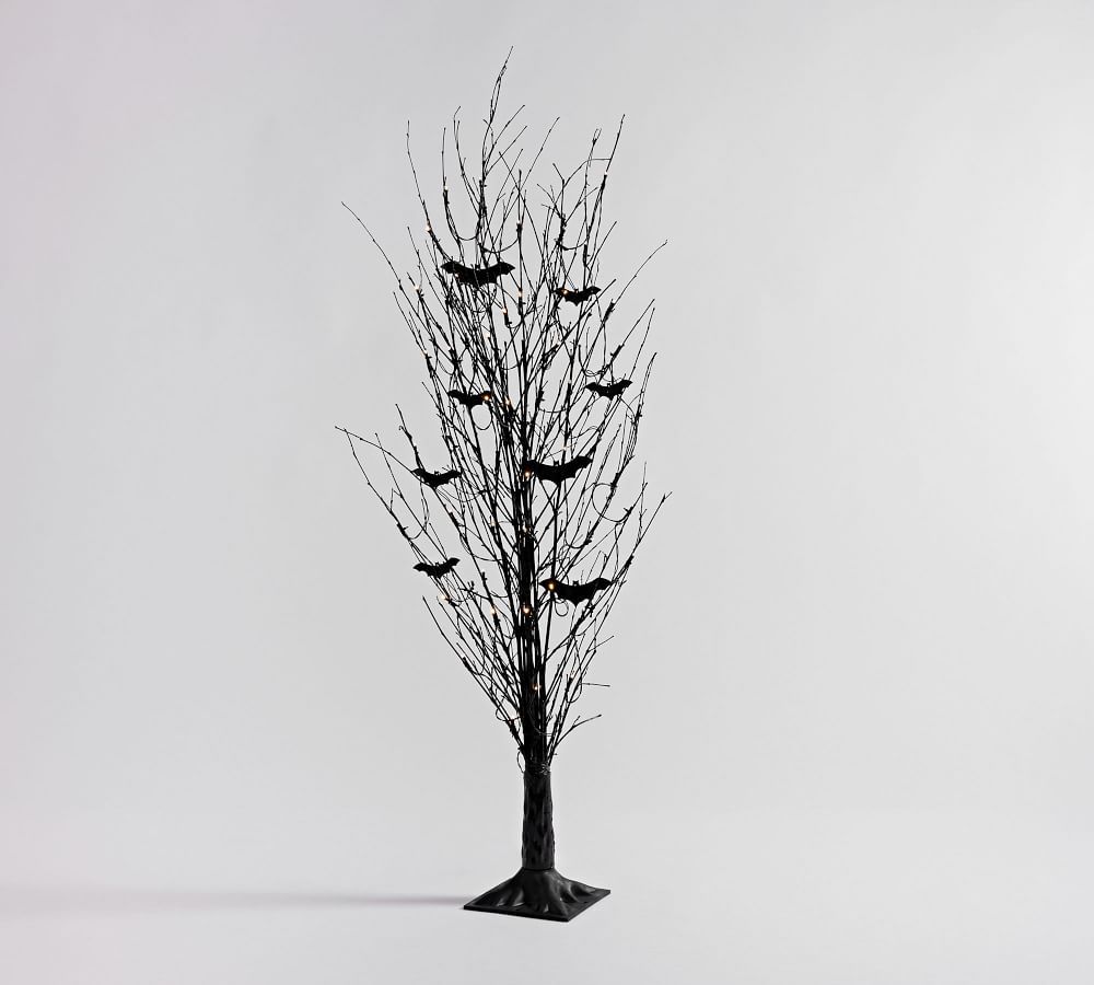 Lit German Black Glitter Tree - 48&quot; | Pottery Barn (US)