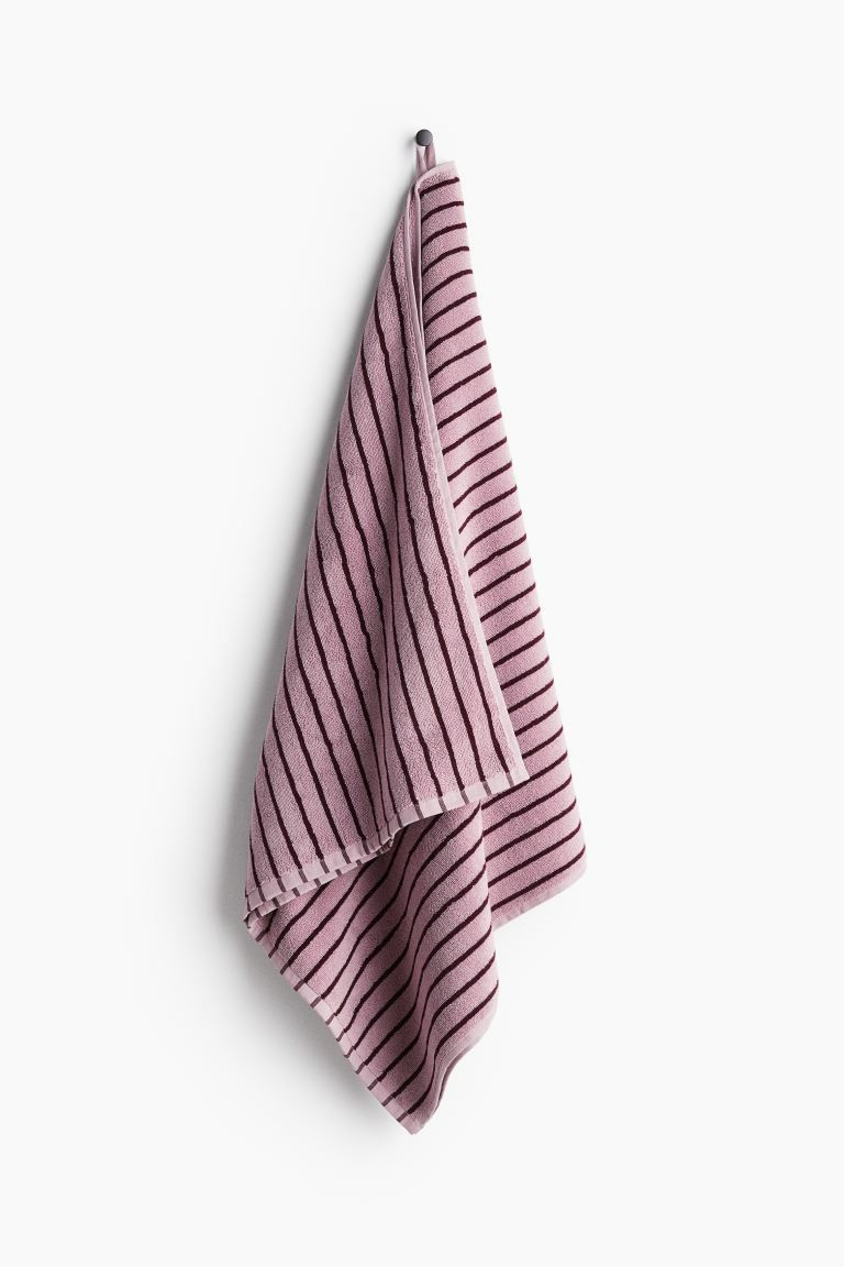 Striped Bath Towel - Light pink/striped - Home All | H&M US | H&M (US + CA)