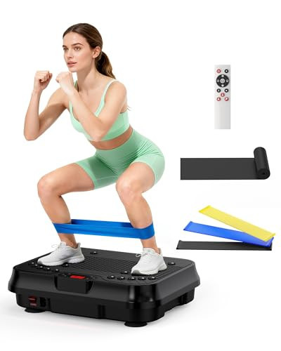 Shake Plate, Vibration Plate Exercise Machine for Lymphatic Drainage, 400 Lbs Capacity Whole Body Vibrating Plate Workout with Fitness Resistance Bands, Max Vibrating Frequency 250/Min for Weight Loss | Amazon (US)