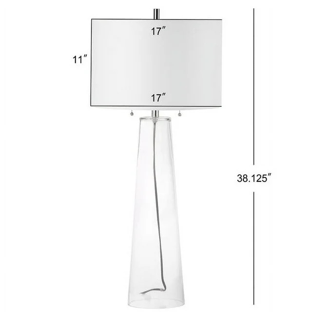 SAFAVIEH Myrtle 38 in. H Glass Column Table Lamp, Clear, Set of 2 | Walmart (US)