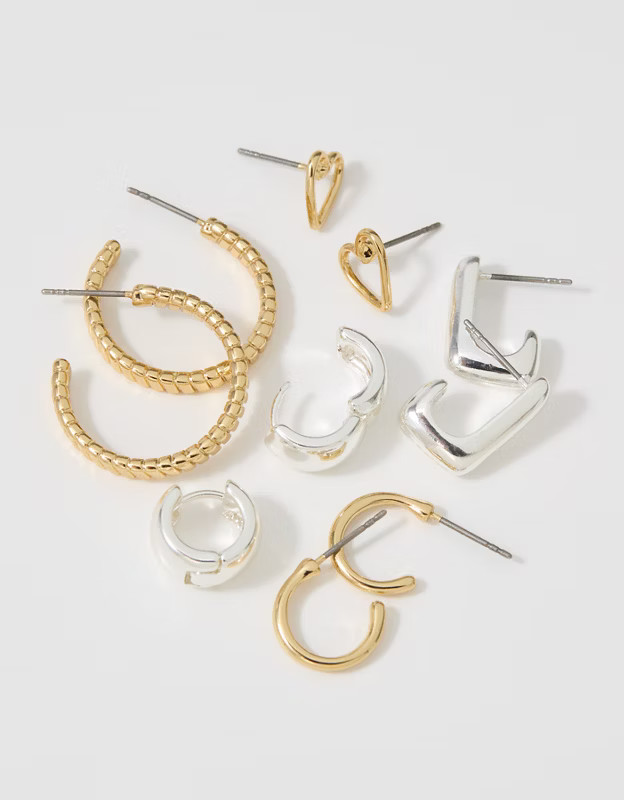 Aerie Mixed Finish Earring 5-Pack | Aerie