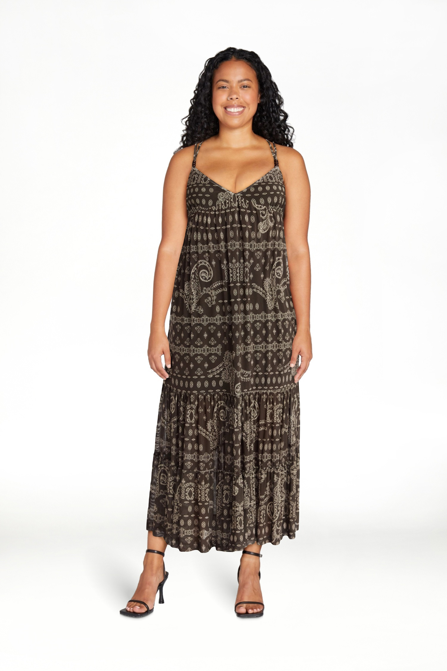 No Boundaries Tiered Maxi Dress, Women's XXS-XXL | Walmart (US)
