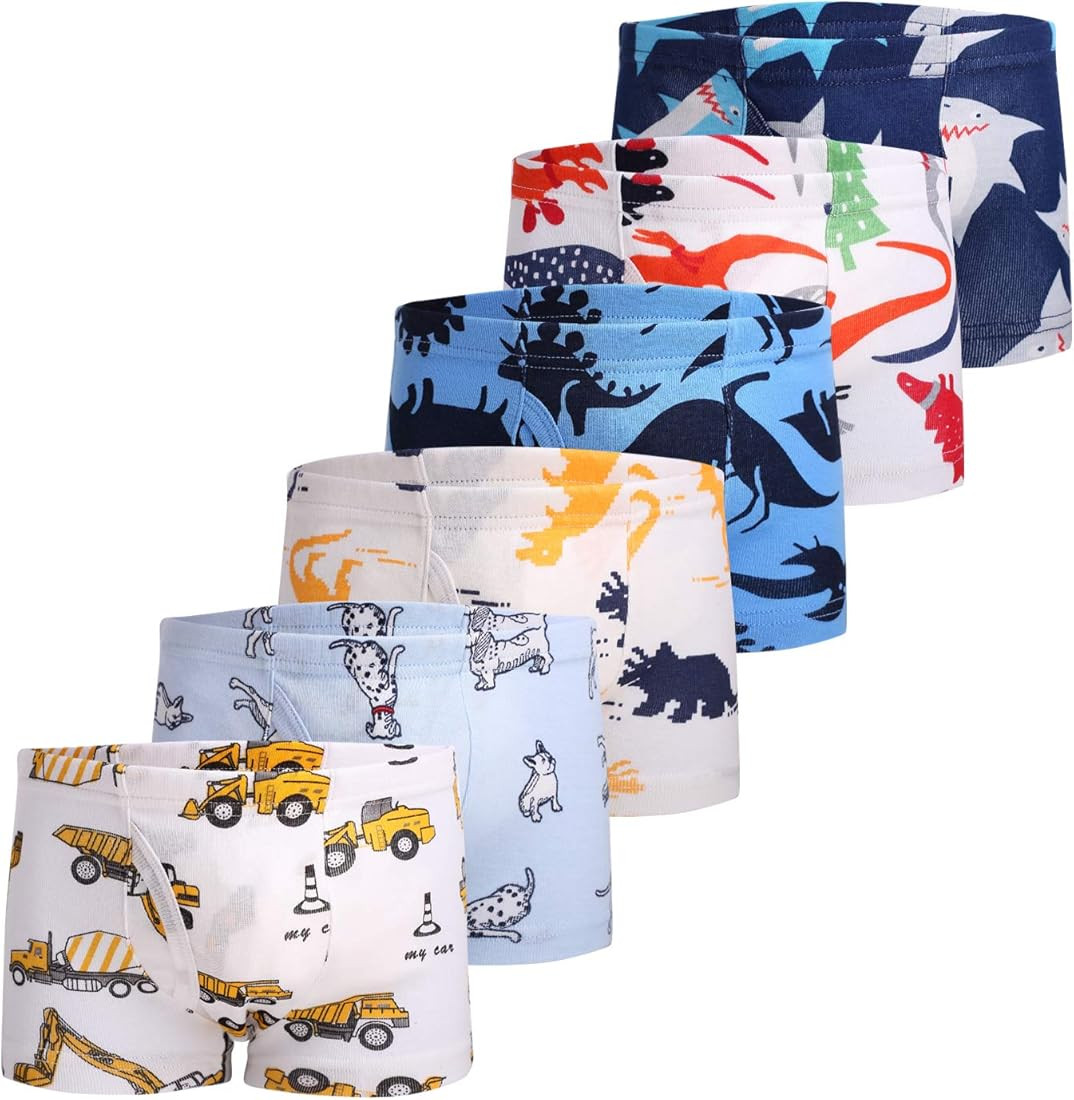 Taxzode Fenhant Little Boys Soft Cotton Briefs Dinosaur Truck Shark Baby Toddler Kids Underwear 6... | Amazon (US)