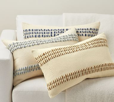 Reed Striped Lumbar Pillow Covers | Pottery Barn (US)