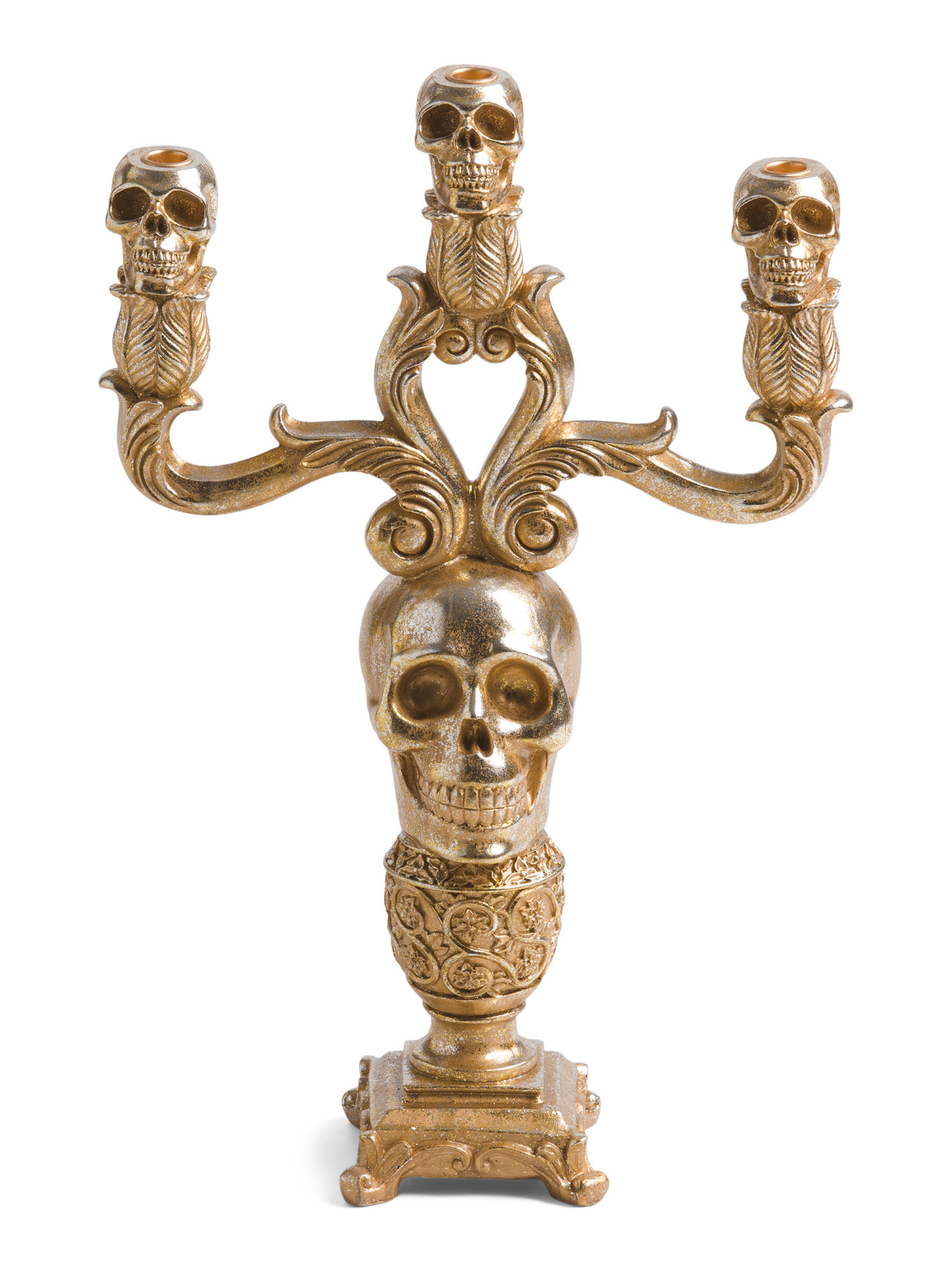 23.25in Gold Skull Taper Holder | Teacher Gifts | Marshalls | Marshalls