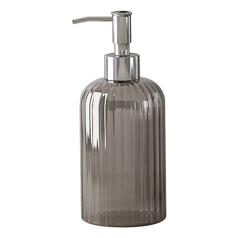 Smoked Glass Soap Dispenser, 8" | At Home