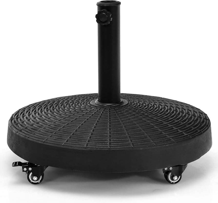 Giantex 50 LBS Patio Umbrella Stand, 20.5 Inch Round Umbrella Base with 4 Lockable Wheels, Heavy-... | Amazon (US)