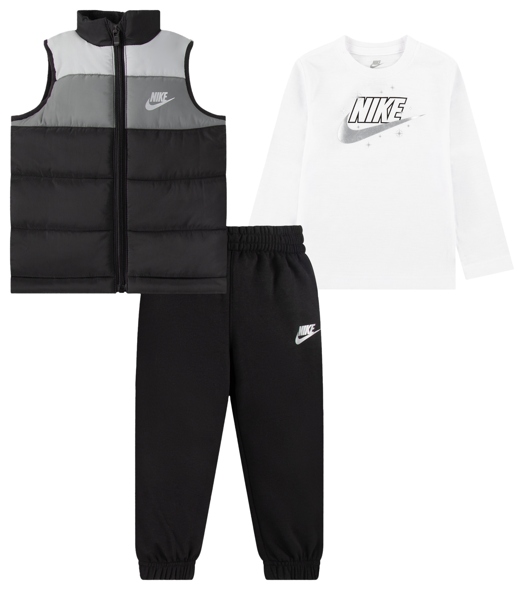 Boys Nike Nike NSW Colorblock Vest Set - Boys' Toddler White/Black Size 2T | Kids Foot Locker (US)