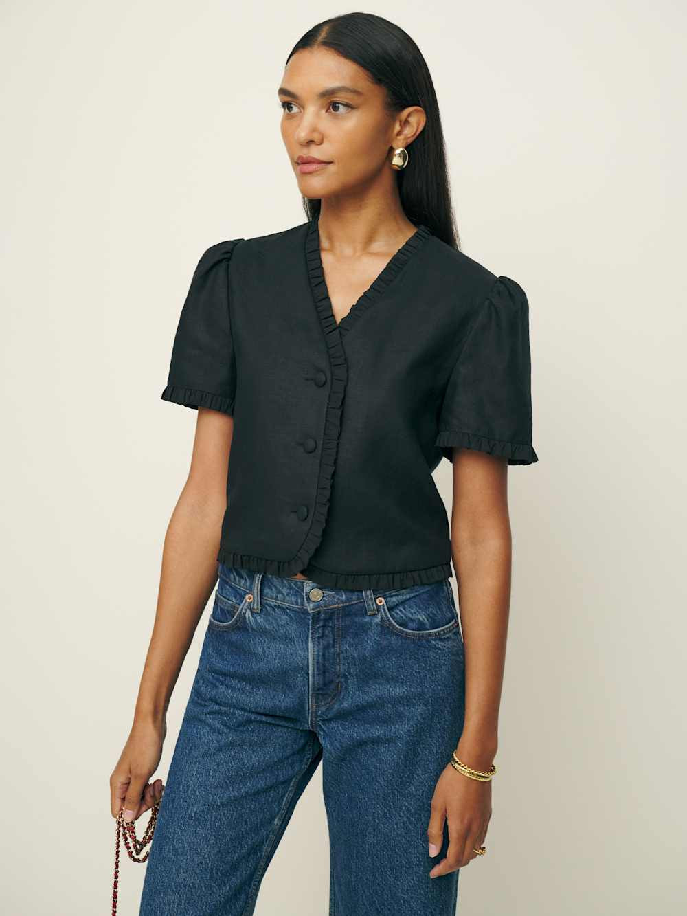 Bess Linen Top | Reformation (Global)