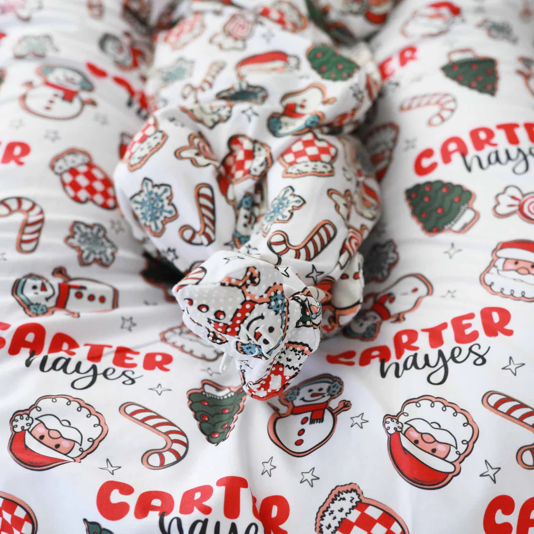 Santa's Cookies Personalized Swaddle Blanket | Caden Lane