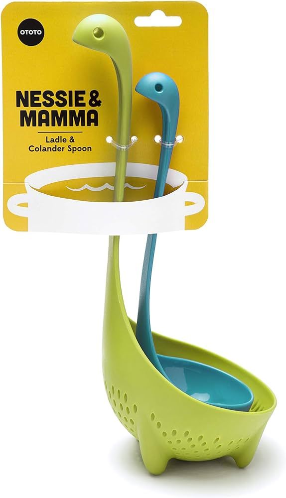 OTOTO Turquoise Nessie Ladle & Green Mama Colander Value Pack - Special Edition Set For Soup - La... | Amazon (US)