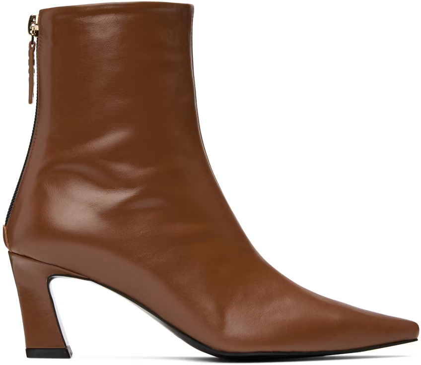 Brown Slim Line Boots | SSENSE