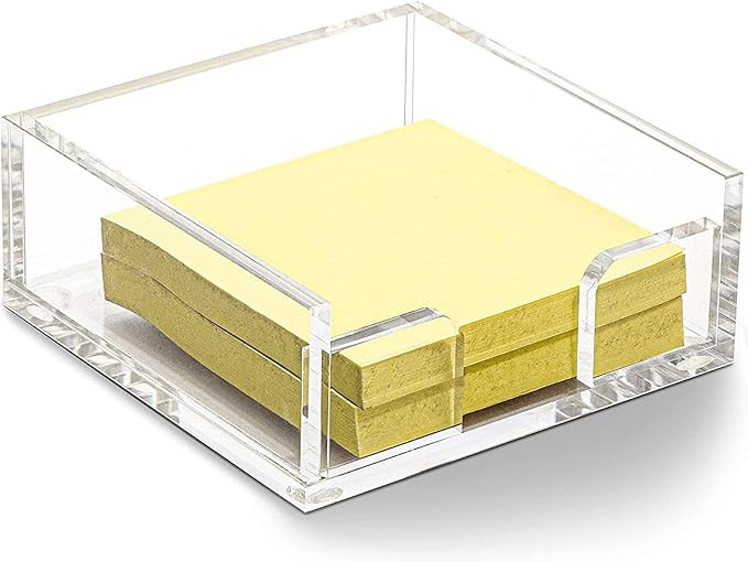 Acrylic Sticky Note Holder (3.9 x 3.95 x 1.6 Inches) | Amazon (US)
