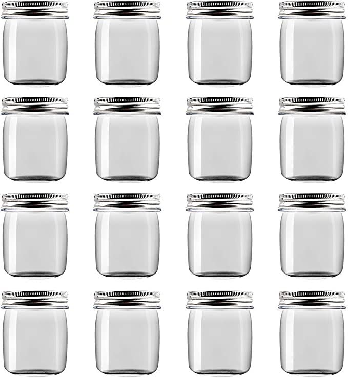 novelinks 8 Ounce Clear Plastic Jars Containers With Screw On Lids - Refillable Round Empty Plast... | Amazon (US)