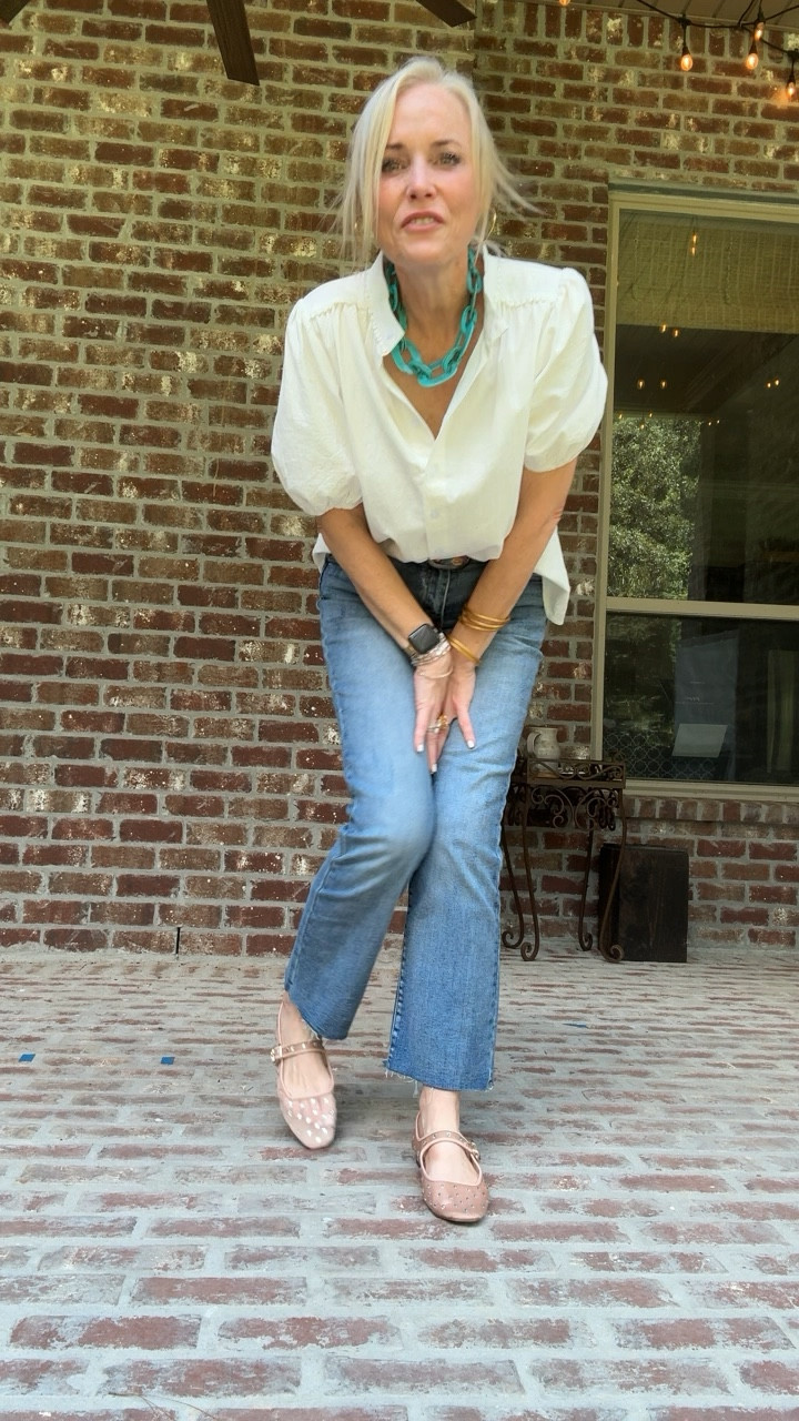 Quick little Sunday OOTD featuring our Labradoodle Woody. 

Top: Amazon medium
Jeans: Avara Risen jeans size 29
Shoes: Sam Edelman
Belt: Madeline Parks 
Ring: Jennifer Ponson
Necklace: Amazonn

#LTKOver40 #LTKStyleTip #LTKShoeCrush