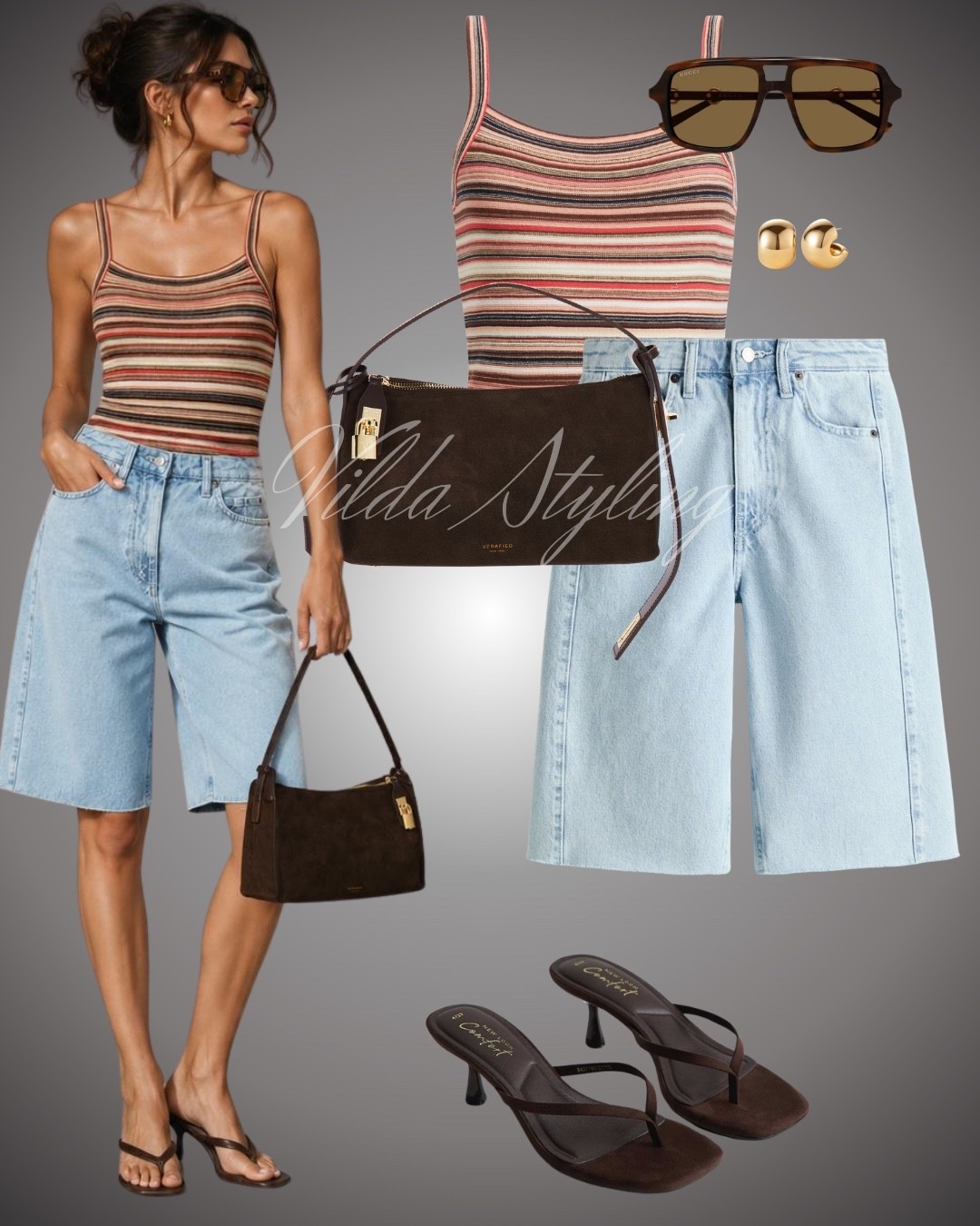Effortless summer style 🤎☀️
A striped knit tank + light wash denim Bermuda shorts create the perfect casual-chic look. Finished with chocolate brown heels, a sleek shoulder bag, gold jewelry, and oversized sunglasses for an elevated everyday outfit.

✨ Save this look for your next coffee date, weekend stroll, or vacation outfit inspiration.

#LTKStyle #LTKFashion #SummerStyle #CasualChic #EverydayOutfit #BermudaShorts #DenimStyle #StripedTank #NeutralStyle #MinimalStyle #BrownAccessories #OOTD #SummerOutfit #FashionInspo #WardrobeEssentials

#LTKsummer #LTKjeans #LTKstyletip