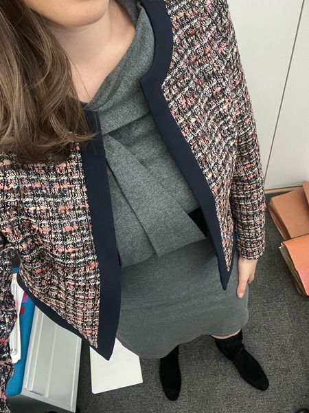 Workwear, spring workwear, tweed blazer, suiting, court, attorney, lawyer, suit dress, skirt suit, gray suiting dress, winter to spring transition outfit, business professional, wear to work dress, pencil skirt, sheath dress, tweed jacket, tweed blazer 

#LTKSeasonal #LTKstyletip #LTKworkwear