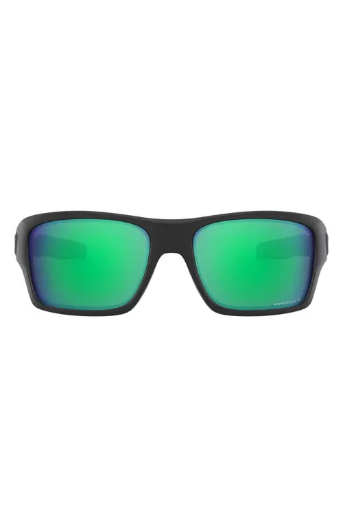Oakley Turbine 65mm Polarized Oversize Rectangular Sunglasses in Matte Black at Nordstrom | Nordstrom