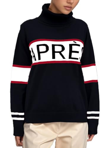 Women Turtleneck Sweaters Stripe Sleeve Lightweight Shirts Apres Ski Tops Fashion Winter Thermal ... | Amazon (US)