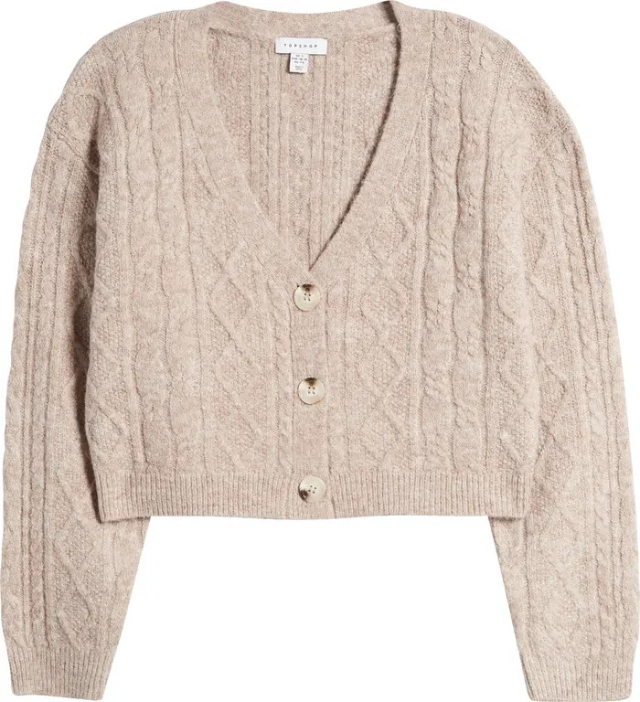 Topshop Cable Crop Cardigan | Nordstrom | Nordstrom
